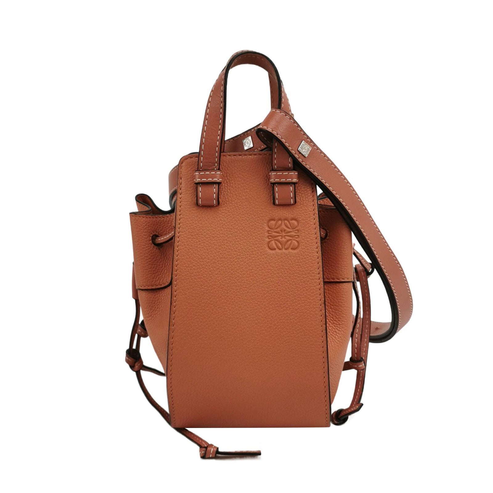 Loewe Hammock Mini Caramel Calfskin Leather Top Handle Crossbody
