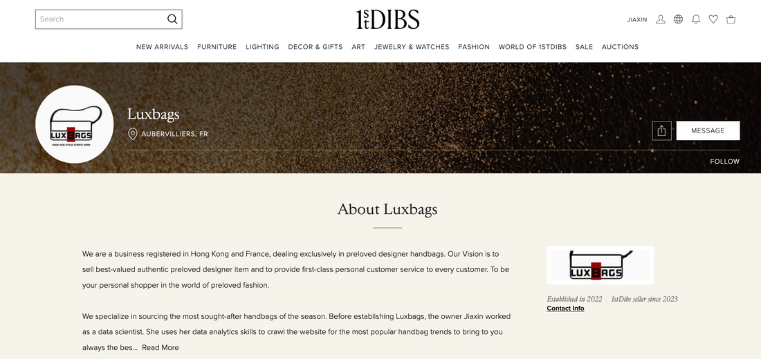 IT'S OFFICIAL! We are trusted partner of 1stDibs-Luxbags