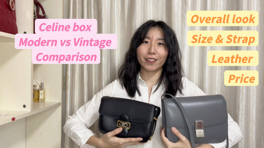 Quiet Luxury handbags, comparing Celine Classic Box Modern vs Vintage model-Luxbags
