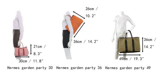 Size Guide to Hermès Garden Party