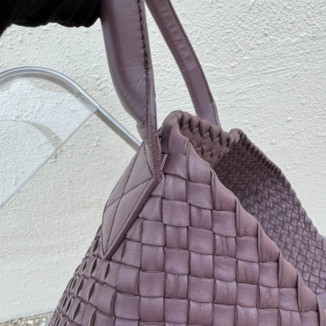 Sold Bottega Veneta Cabat Large Intreccio Leather Tote Bag Dark Lavender Purple 40-43cm