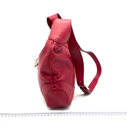Sac Jackie Soft moyen en cuir rouge bordeaux avec fermoir piston doré Gucci
