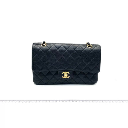 Chanel Classic Flap Medium Black Caviar Leather with 24k Gold Hardware, 2008-2009