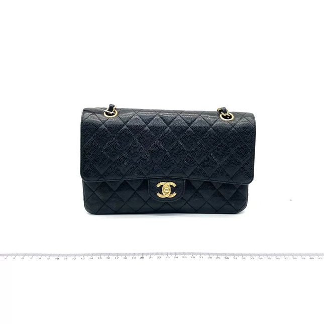 Chanel Classic Flap Medium Black Caviar Leather with 24k Gold Hardware, 2008-2009