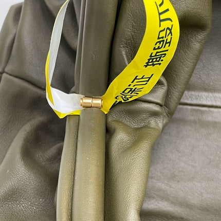 Bottega Veneta Pouch Calfskin Leather Dark Green Large