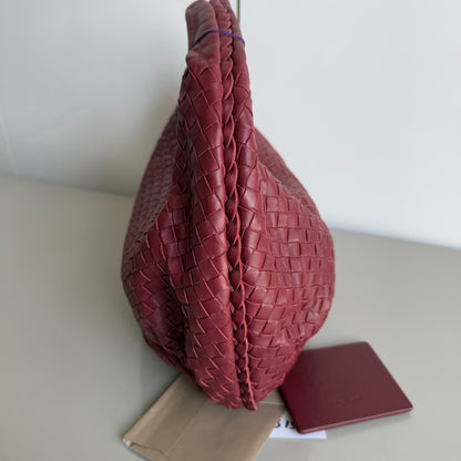 Bottega Veneta Belly Hobo Intrecciato Ancora Red Nappa Leather Medium 40cm