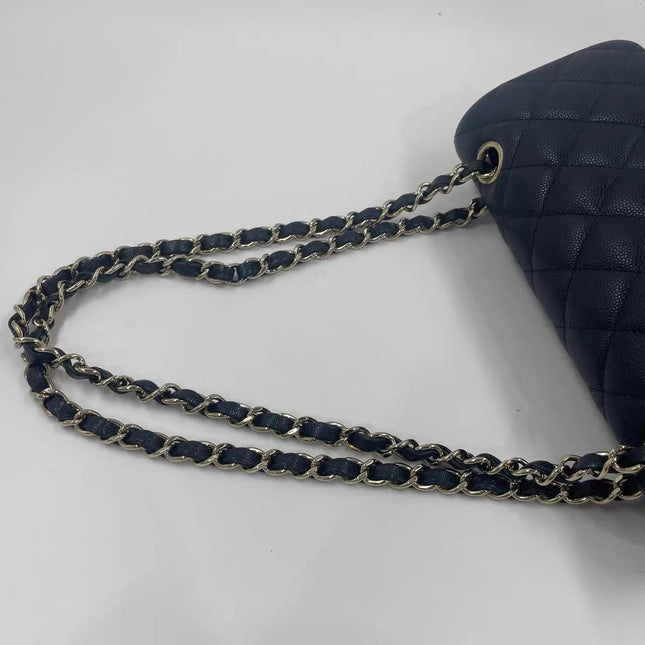 Chanel Classic Flap Small Navy Caviar Leather Gold Hardware, 2021