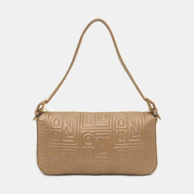Fendi Baguette 1997 Re-edition 3D Embossed Gold Leather Shoulder bag