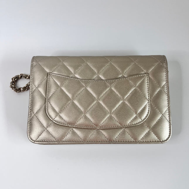 Sold Chanel Wallet On Chains WOC Timeless/ Classic Gold Caviar Leather