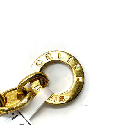 Celine 1990s Vintage Gold-tone Triomphe Planet Link Charm Bracelet