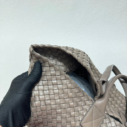 Sold Bottega Veneta Cabat Large Intreccio Leather Tote Bag Grey 40-43cm