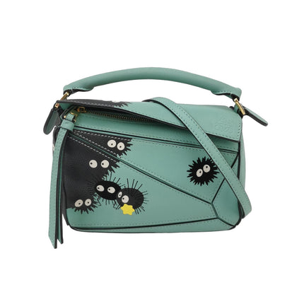 Loewe x Studio Ghibli Collection Susuwatari Mini Puzzle Green Crossbody Bag-Luxbags