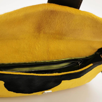Sold Fendi Baguette Pony hair in cow print yellow