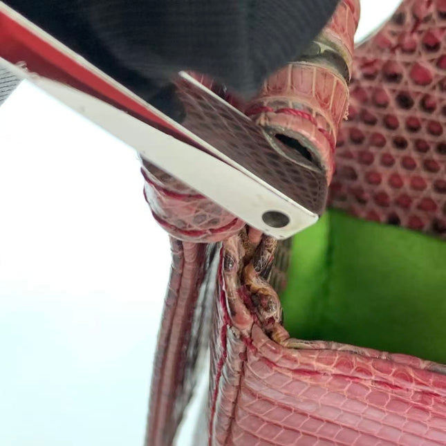 Fendi Baguette Purple Lizard Skin Leather Handbag