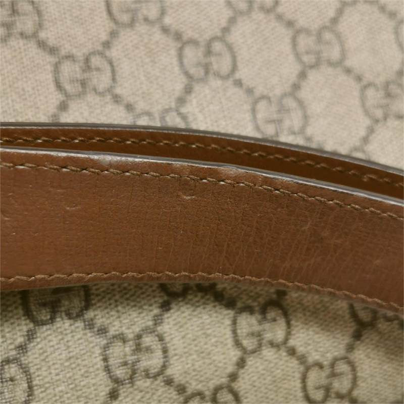 Gucci 1955 Horsebit Bag Small Brown Leather and GG Monogram Canvas