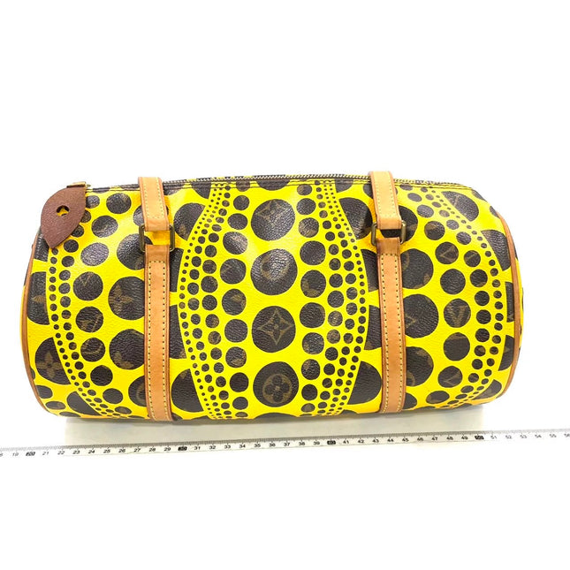 Louis Vuitton x Kusama Papillon 28 Yellow Polka Dots Handbag