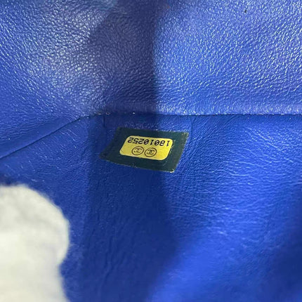 Chanel Classic Flap Mini 2013 Blue Silk Satin Gold Hardware