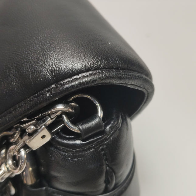 Gucci Horsebit 1955 Chain Shoulder Bag Large Black Padded Leather S23