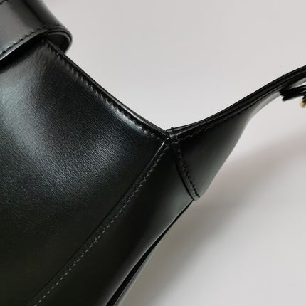 Sold Gucci Jackie 1961 Black Leather Bag Small with Adjustable Strap