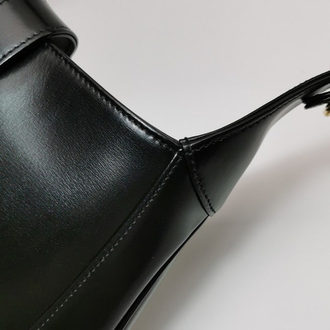 Sold Gucci Jackie 1961 Black Leather Bag Small with Adjustable Strap
