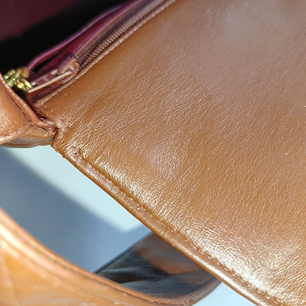 Chanel Vintage Quilted Flap Crossbody Messenger Bag Deep Burgundy Brown