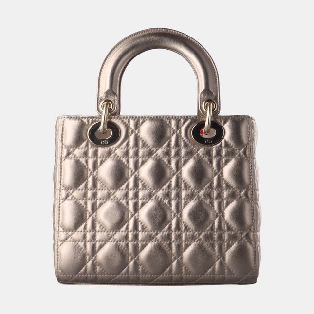 Lady Dior ABCdior Small Pink Irediscent and Metallic Cannage Lambskin Handbag