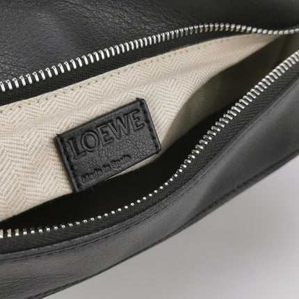 Loewe Puzzle Medium Black Smooth Leather White Logo 2016