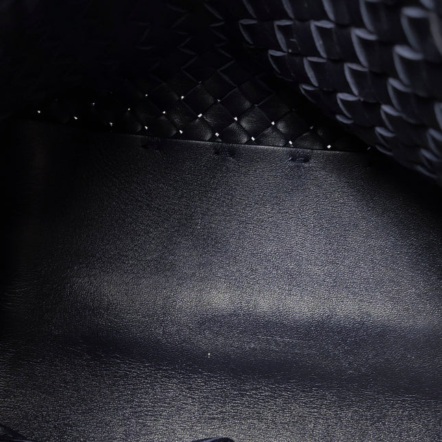 Bottega Veneta Cabat MM Intreccio Leather Tote Bag Navy 40cm