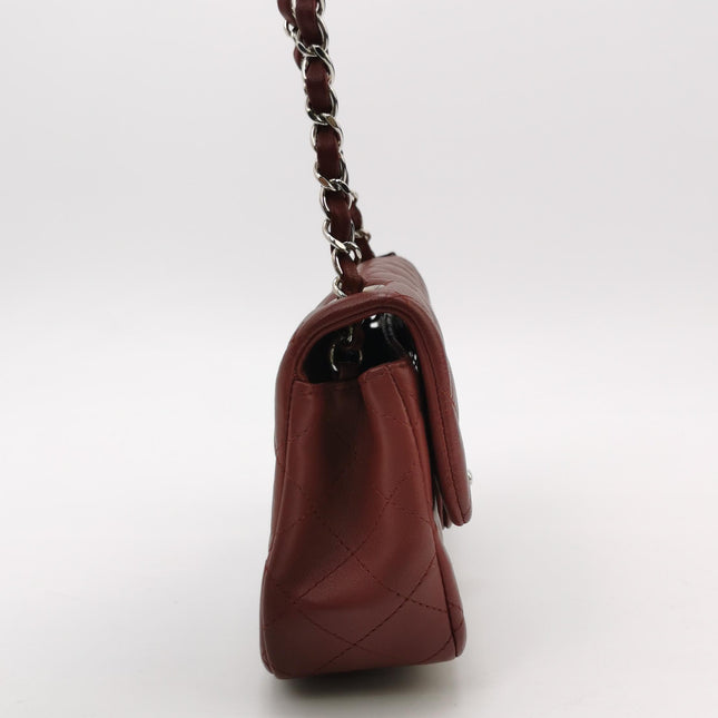 Chanel Classic Flap Rectangular Mini Burgundy Lambskin Silver HW, 2019