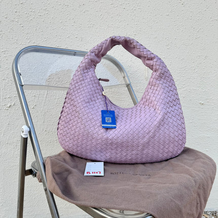 Bottega Veneta Veneta Hobo Medium Lilac Lavender Intrecciato Leather Bag 43cm-Luxbags