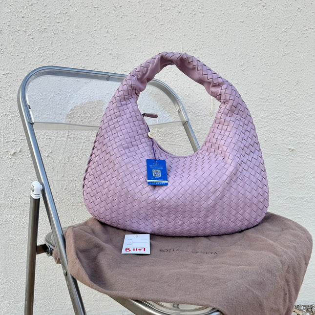 Bottega Veneta Veneta Hobo Medium Lilac Lavender Intrecciato Leather Bag 43cm-Luxbags