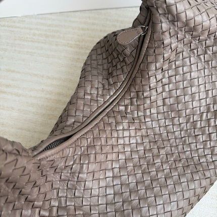 Bottega Veneta Belly Hobo Intreccio Leather Grey Large 54cm