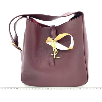 Yves Saint Laurent YSL Le 5 A 7 Hobo Small Burgundy Calfskin Shoulder Bag