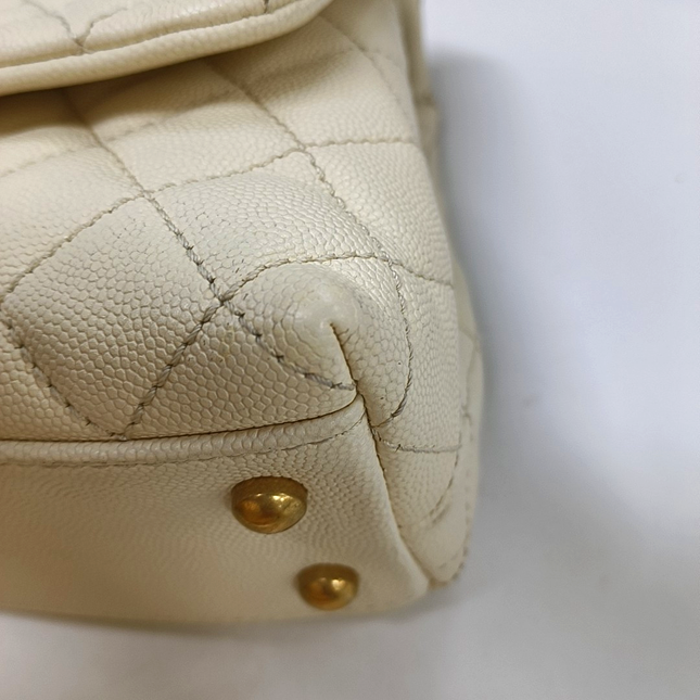 Chanel Coco Handle Small Beige Caviar Leather Gold Hardware, 2017