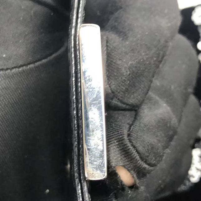 FENDI Mini Bucket White Heart Shaped Sequin Black Bag