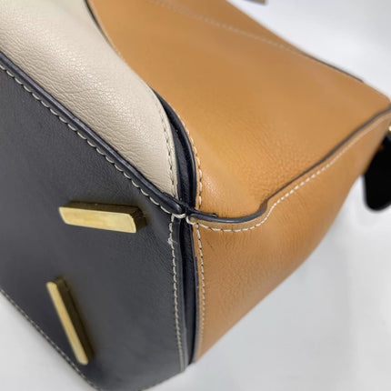 Loewe Puzzle Medium Tricolor Black Yellow Calfskin leather bag