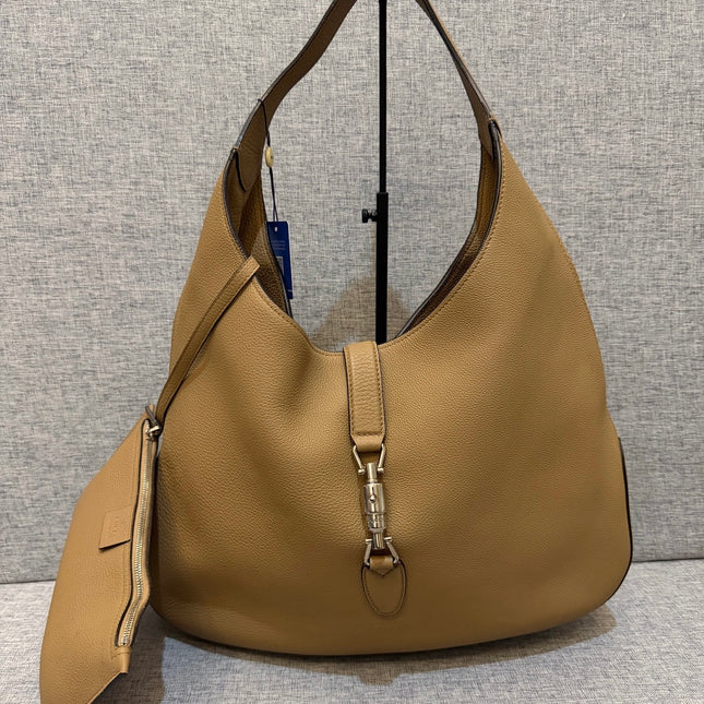 Gucci Jackie Beige Sand Leather Silver Hardware