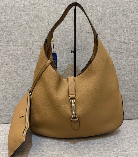 Gucci Jackie Beige Sand Leather Silver Hardware