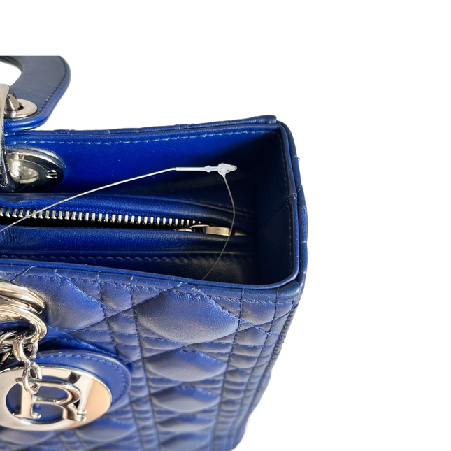 Sold Lady Dior Large Bag Navy Lambskin Cannage Leather