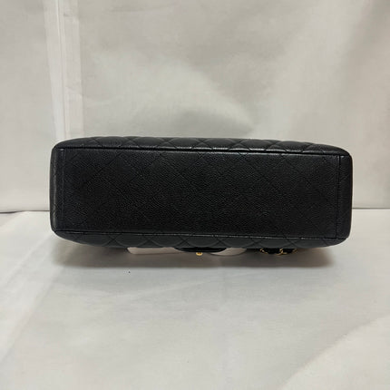 Chanel Classic Flap Maxi Black Caviar Leather Single Flap with Gold Hardware