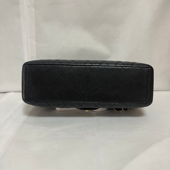 Chanel Classic Flap Maxi Black Caviar Leather Single Flap with Gold Hardware