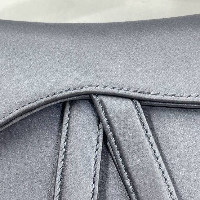 Sold Dior Saddle Mini Silk Blue with Crystal Embedded Buckles