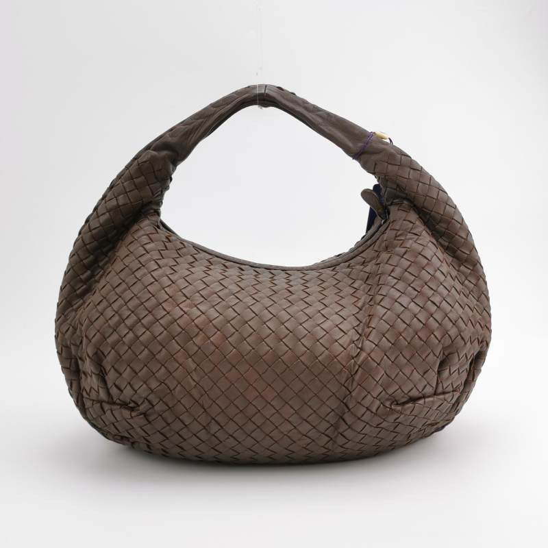 Bottega Veneta Belly Hobo Intrecciato Lambskin Leather Milk Chocolate Brown Medium 40cm