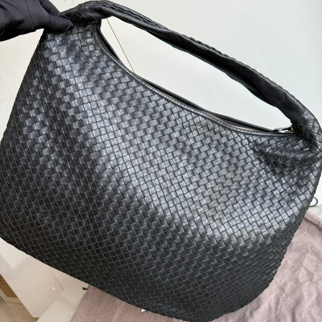 Bottega Veneta Veneta Hobo Maxi Black Leather 52cm