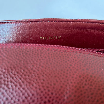 Chanel Vintage Burgundy Caviar Leather Shoulder Bag 24k Gold HW