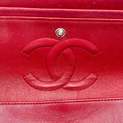 Chanel Classic Flap Medium Red Lambskin Leather with Silver Hardware 2012-13