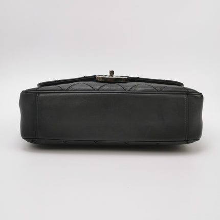 Chanel 2013 Paris-Edinburgh Large Black Flap Calfskin Leather Shoulder Bag