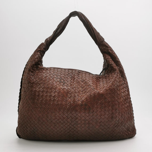 Bottega Veneta Veneta Hobo Maxi Dark Brown Calfskin Leather 52cm