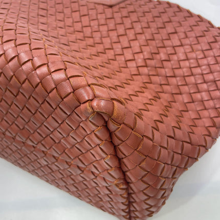 Bottega Veneta Cabat Large Intreccio Leather Tote Bag Brick Red 41cm