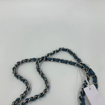 Chanel Timeless Classic Flap Medium Light Blue Caviar Leather Silver Hardware